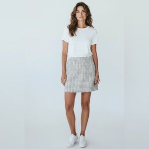 French Connection Women’s Tweed Skirt Black/cream Size Medium